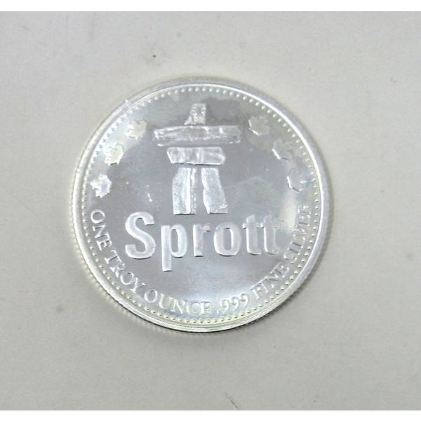 1 Oz .999 Silver Canada SPROTT Inukshuk Round 