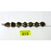 Image 1 : 8" Sterling Silver Bezel Set Amber Resin Bracelet