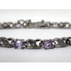 Image 2 : 6.02 CTW Amethyst & Diamond Tennis Bracelet