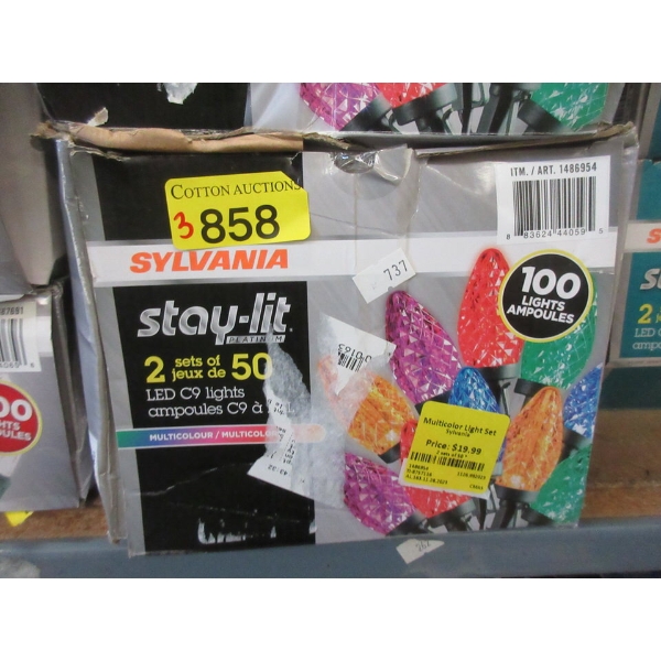 3 Sets of Multicolour Sylvania Stay-lit LED C9 String Lights