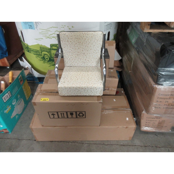9 Pc. Lot of Lighting Fixtures, Booster Chair & Mirror