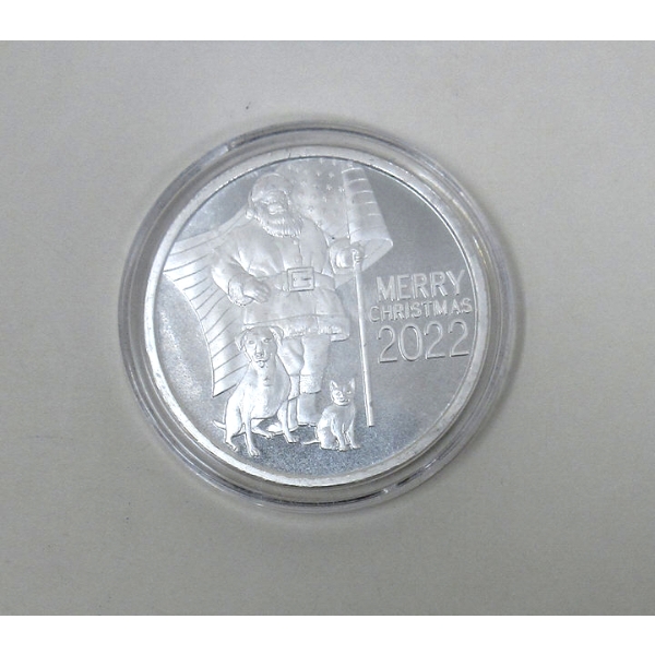 1 Oz .999 Silver 2022 Merry Christmas Round 