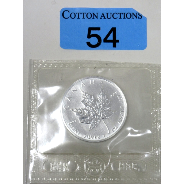 1 Oz .9999 Silver 2004 Maple Leaf Coin 