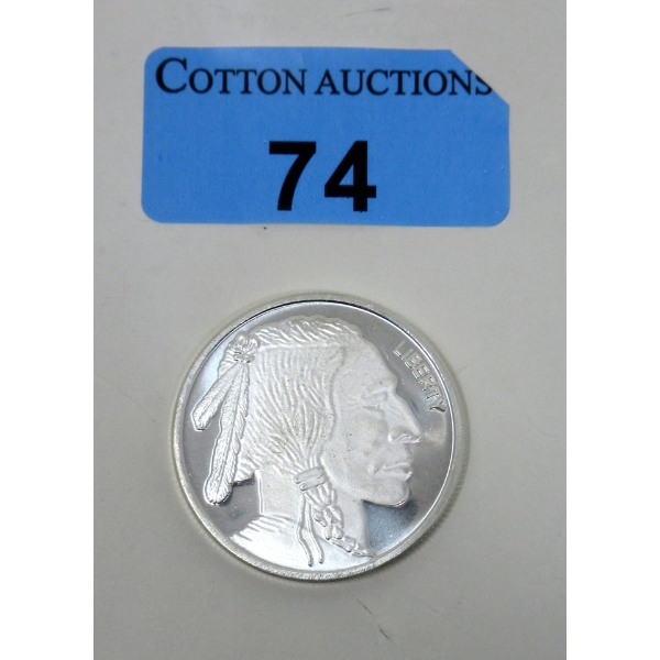 1 Oz .999 Silver Indigenous/Buffalo Round 