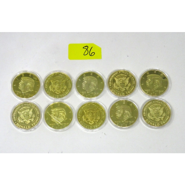 10 x 2022 45th President Donald Trump Gold Clad Rounds 