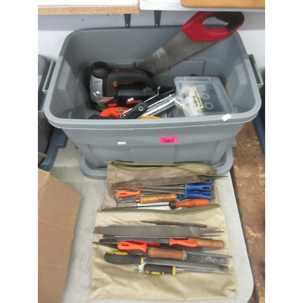 Tote of Assorted Preowned Tools 