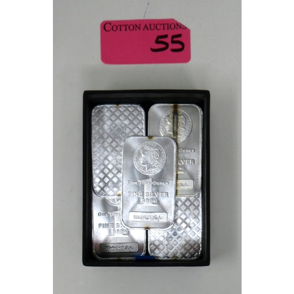 5 x 1 Oz .999 Silver Morgan Head USA Bars