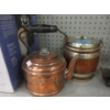 Image 1 : Vintage Copper Kettle & Wood Biscuit Barrell
