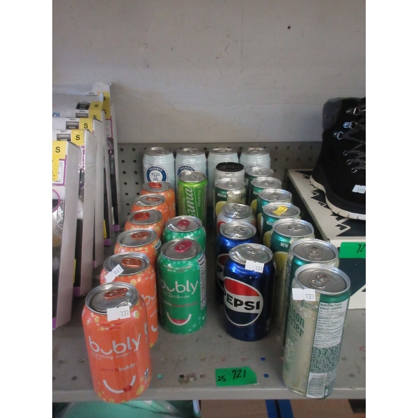 25 Dented Cans of Assorted Carbonated Beverages