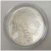 Image 1 : 1 Oz .999 Silver Buffalo/Indigenous Art Round 