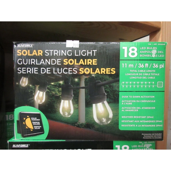 Sunforce Solar Dusk to Dawn LED String Light