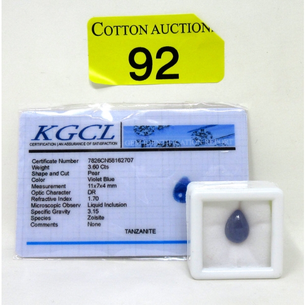 3.5 CT Pear-Cut Cabochon Tanzanite Gemstone
