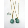 Image 1 : 2 Aventurine & Quartz Bead Necklaces on 30" Chains 