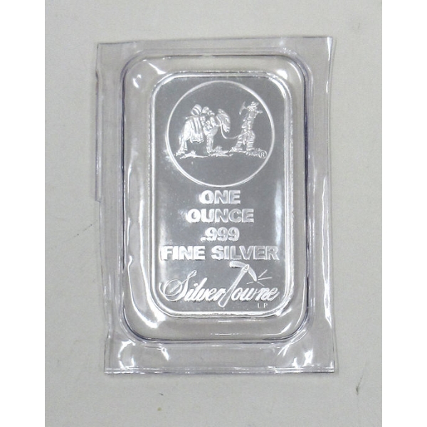 1 Oz .999 Silver Miner Mule SilverTowne Bar 