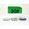 Image 1 : Three .925 Sterling Silver Crystal Gemstone Rings 
