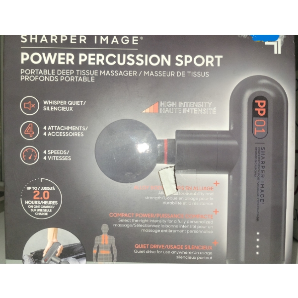 Sharper Image Power Percussion Sport Portable Deep Tissue Massager