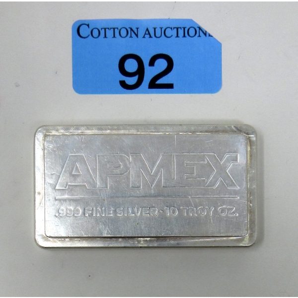 10 Oz .999 Silver APMEX Bar 