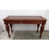 Image 1 : Wood Console Table with Glass Insert Top