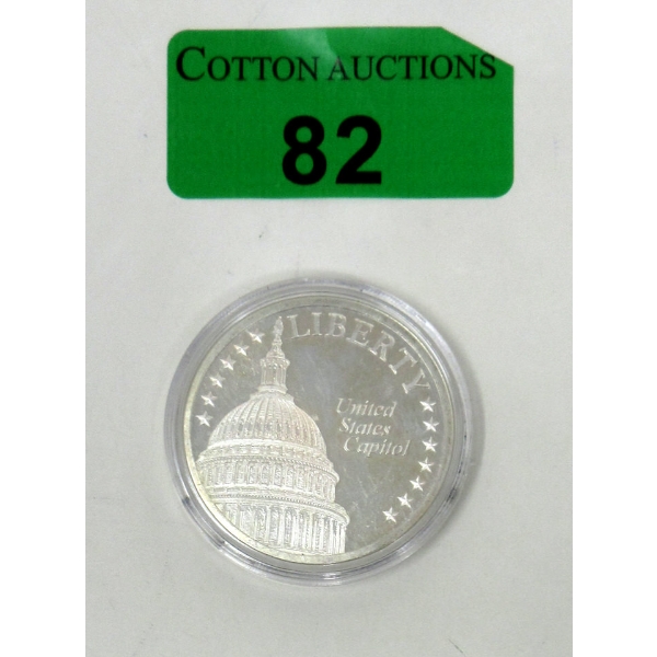 1 Oz .999 Silver United States Capital Art Round 
