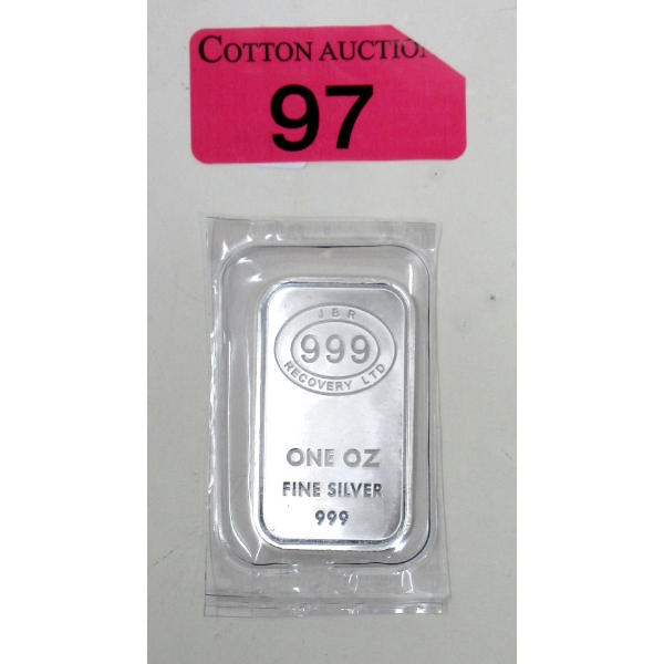 1 Oz .999 Silver JBR Ethically Sourced Bar 