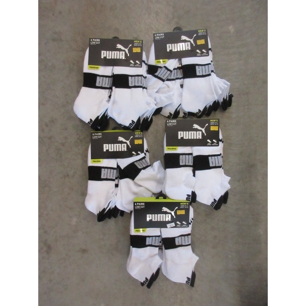 5 New 6 Packs of Puma Men's Low Cut Socks 