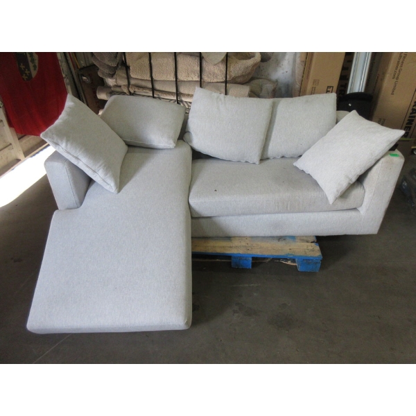 Grey Fabric Upholstered Sofa - Missing Chaise End