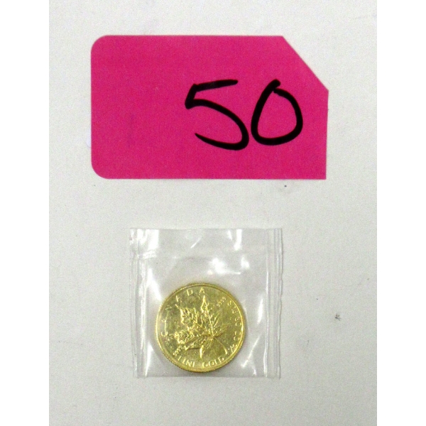 1/10 Oz .9999 Fine Gold 1986 Maple Leaf Coin 
