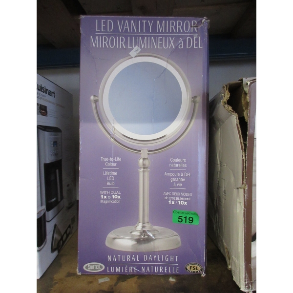 LED Vanity Mirror with Dual Magnification