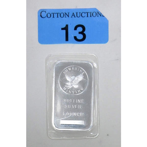 1 Oz .999 Silver Sunshine Minting Bar 