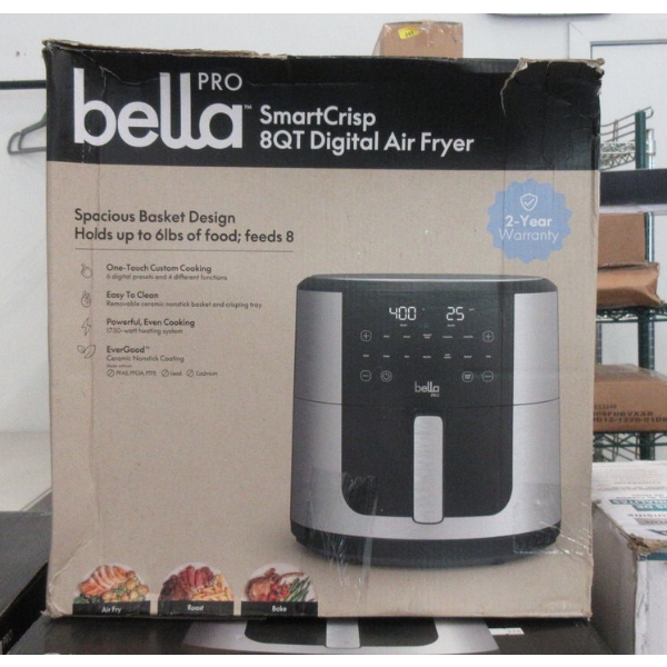 Bella Pro 8 QT Digital Air Fryer - Stainless Steel