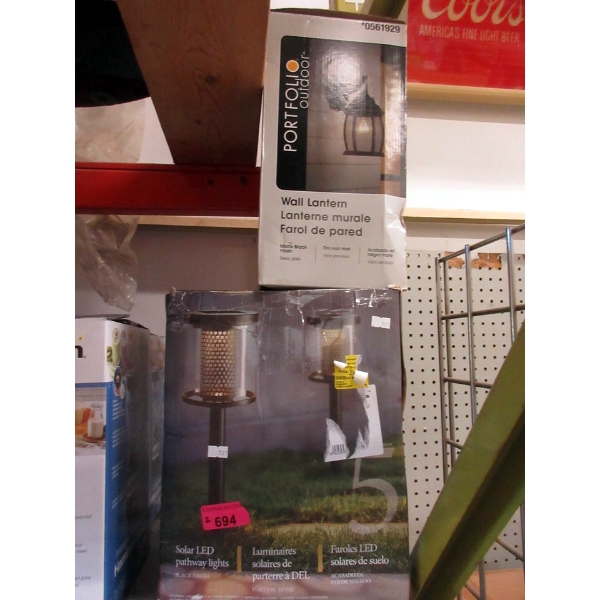 Pack of 5 Solar Garden Stakes & 1 Outdoor Wall Lantern