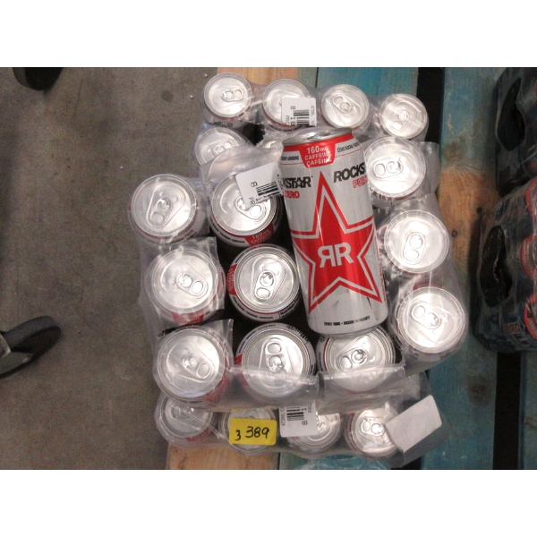 3 Flats of Rockstar Pure  Zero Energy Drink - Fruit Punch