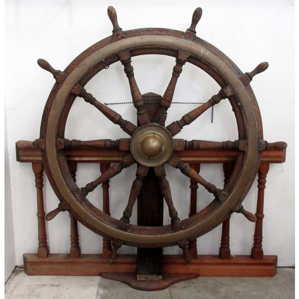 HMSC Dauphin Auxiliary Helm/ Steering Wheel - Circa 1940