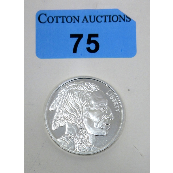 1 Oz .999 Silver Indigenous/Buffalo Round 