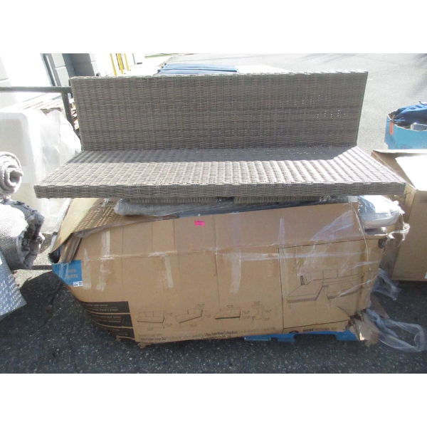 Grey Corner Patio Sectional With Ottoman