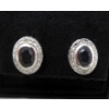 Image 2 : New 1.2 CT Sapphire & Diamond Sterling Silver Earrings 