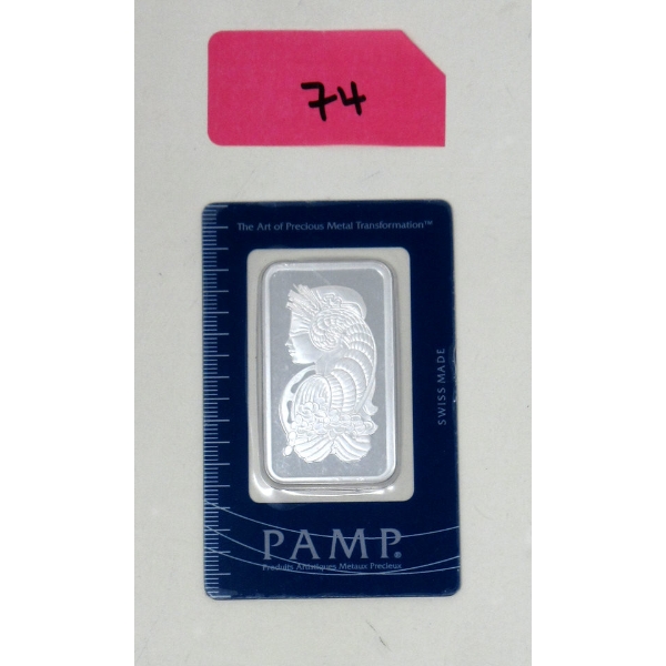 1 Oz .999 Silver PAMP Suisse Certified Bar 