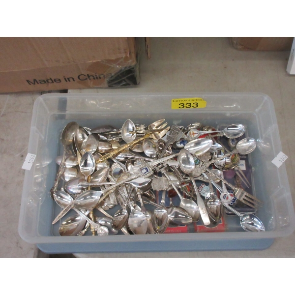 40+ Souvenir Spoons and Silver Plated Teaspoons