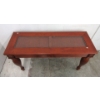 Image 3 : Wood Console Table with Glass Insert Top