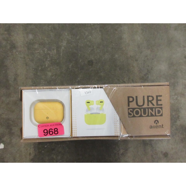 Box of 9 New Pure Sound Air Buds - Yellow
