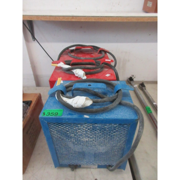 3 Electric Shop Heaters- Plugs are cut off