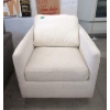 Image 1 : White Fabric Upholstered Arm Chair 
