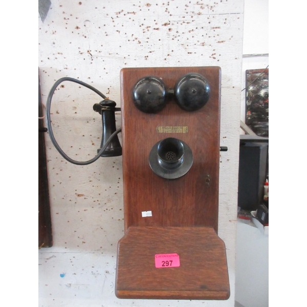 Vintage Wall Mount Hand Crank Telephone