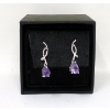 Image 2 : New Amethyst & Diamond Dangle Earrings 