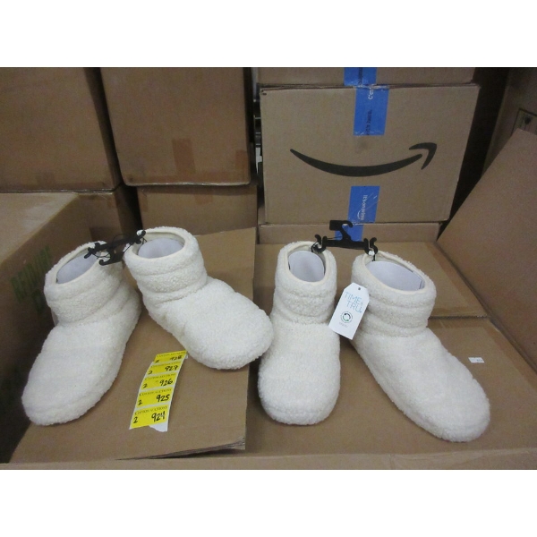 2 New Pairs of Women's Fuzzy White Slipper Boots