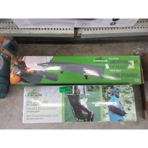 Cascade High Back Camp Chair & Ultralight Cot