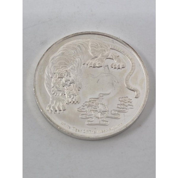 1 Oz .999 Silver White Tiger Of The West Coin