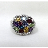 Image 2 : 13.4 Gram New Multi-Gemstone Cluster Ring 