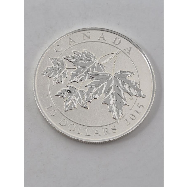 1/2 Oz .9999 Silver 2015 Canada Maple Leaves Coin