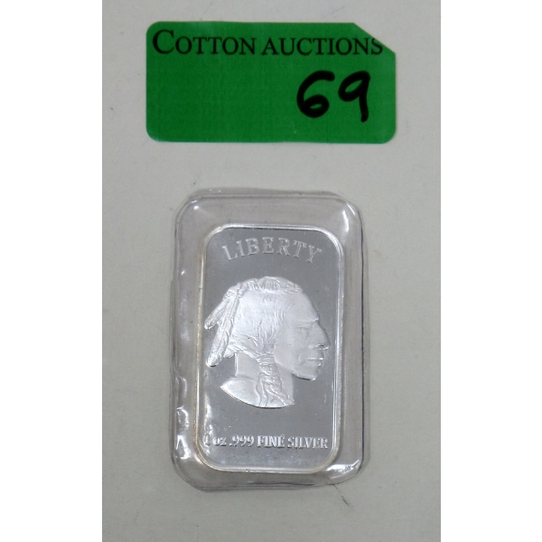 1 Oz .999 Silver Liberty Art Bar 